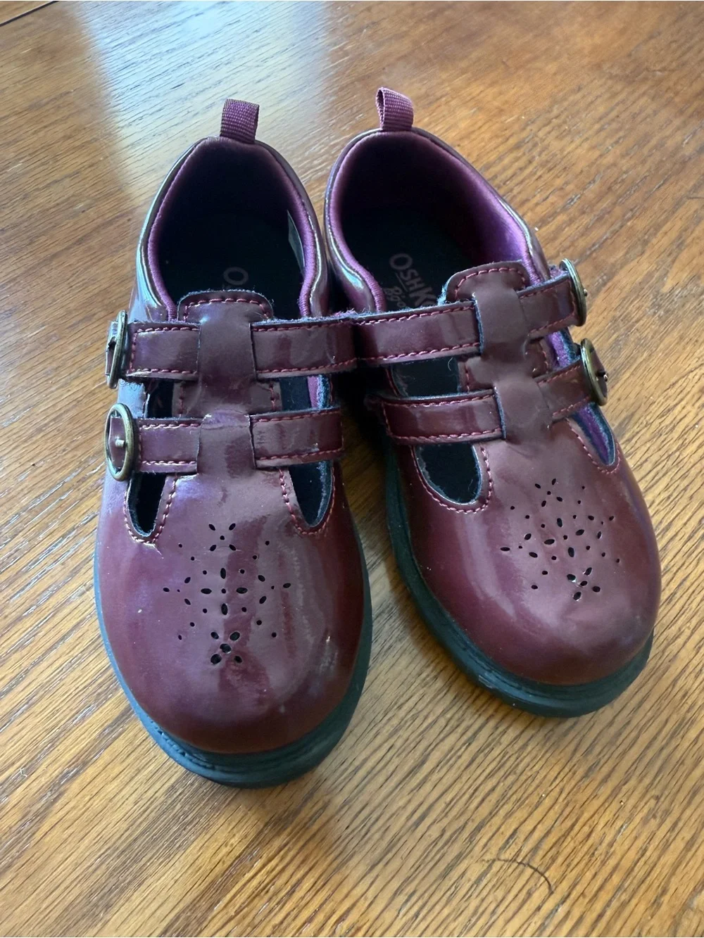 OshKosh Burgundy Patent Leather Toddler Girls Shoes